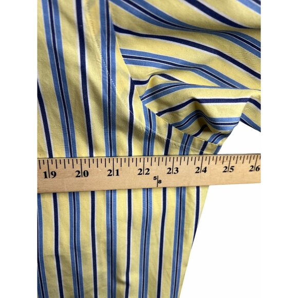 Ralph Lauren Custom Fit Yellow & Blue Striped Button-Down Shirt - Picture 6 of 9